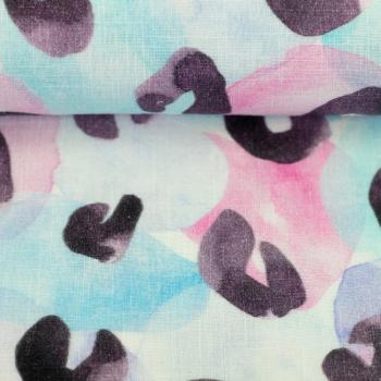 Preview: Double Slub Musselin Leo Print & Tupfen pastell/mint by Swafing von Hip Som Hap